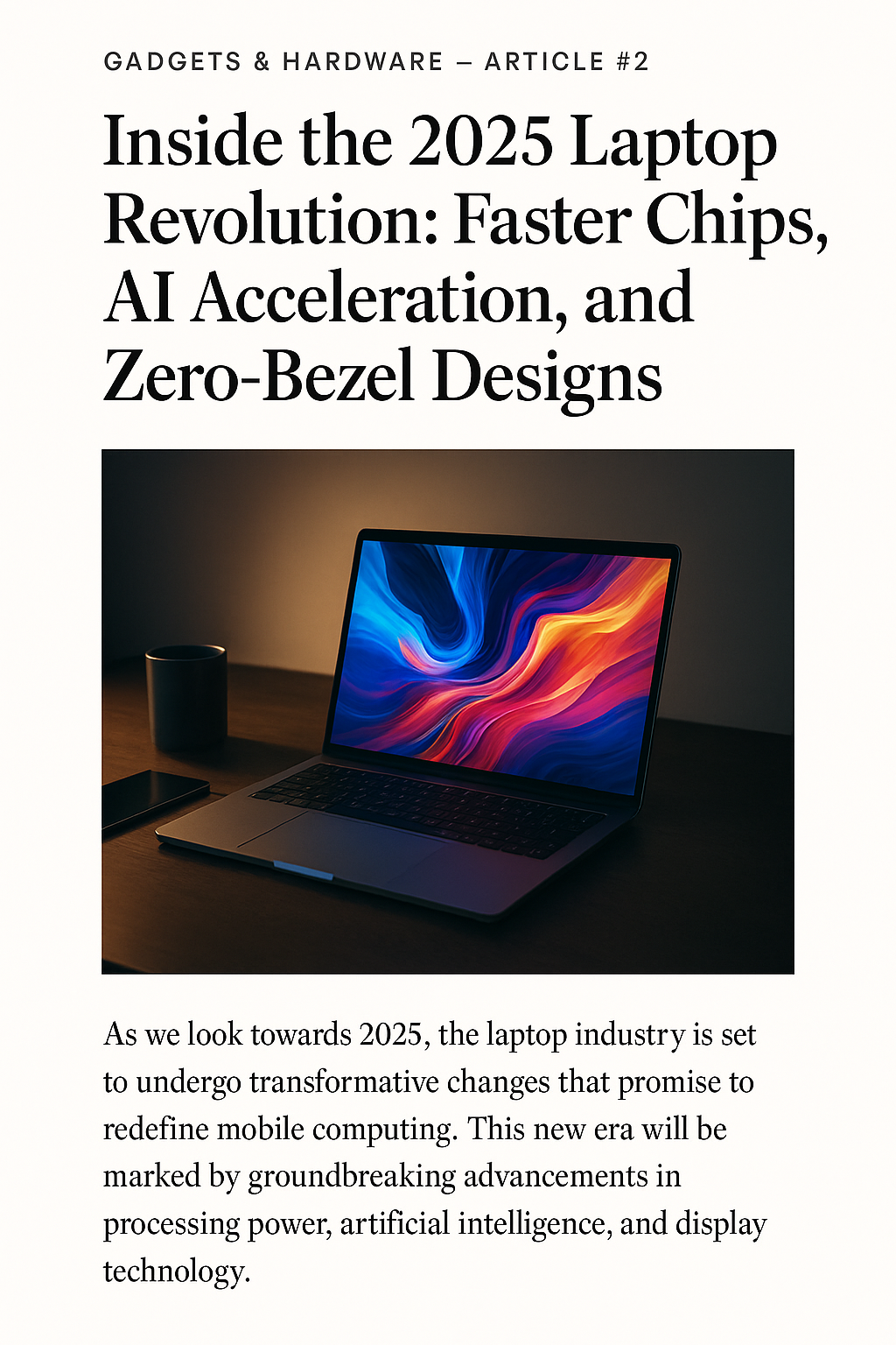 Inside the 2025 Laptop Revolution: Faster Chips, AI Acceleration, and Zero-Bezel Designs
