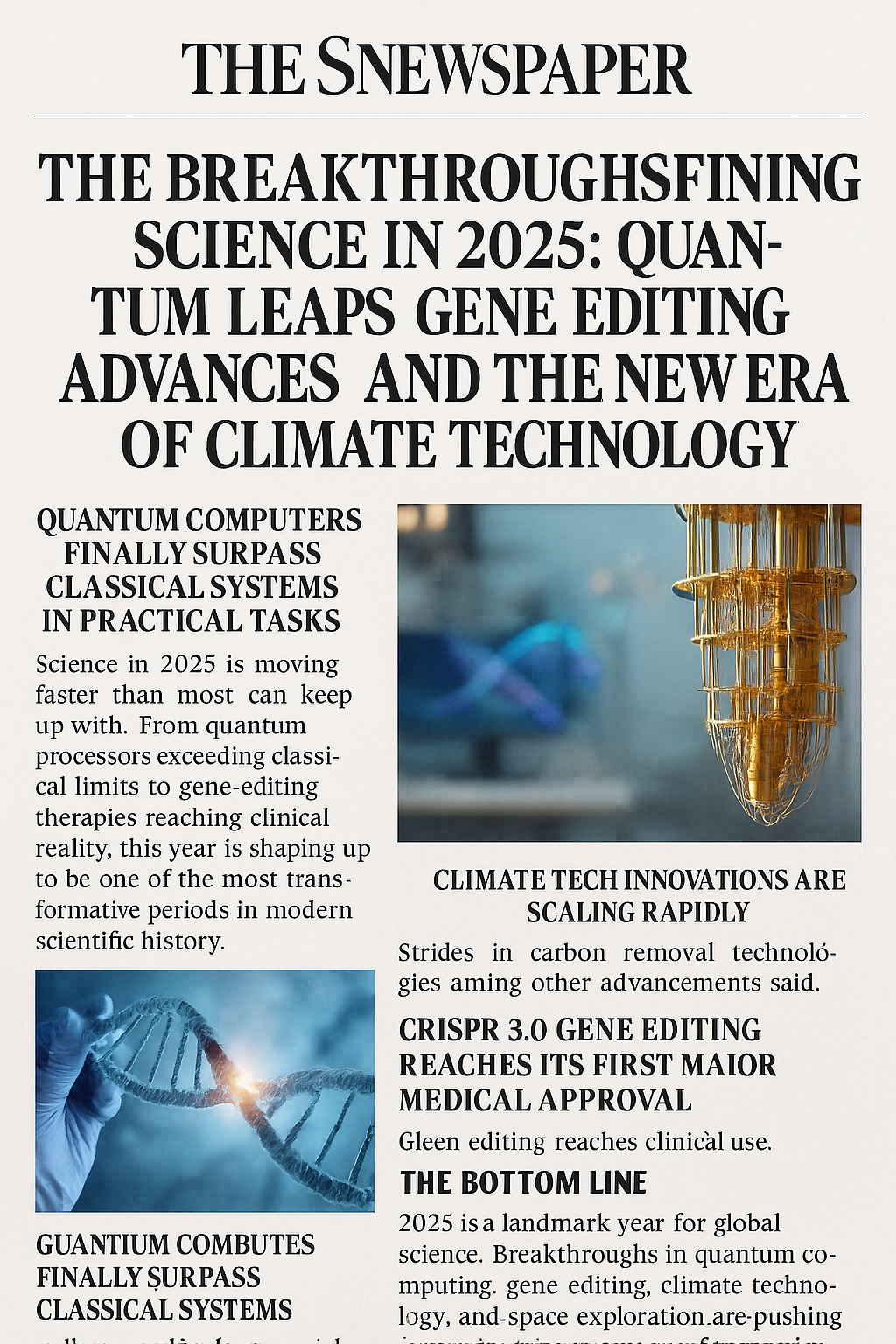The Breakthroughs Redefining Science in 2025: Quantum Leaps, Gene Editing Advances, and the New Era of Climate Technology